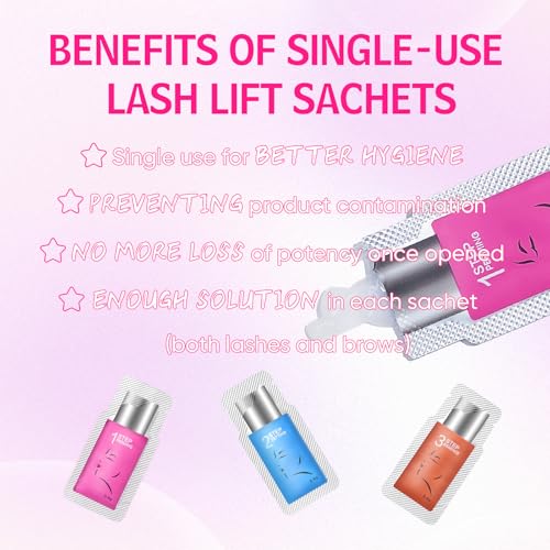 Lash Lift Kit - 30 Pcs Disposable Sachets for DIY Eyelash Perming - Fast & Long-Lasting Curl