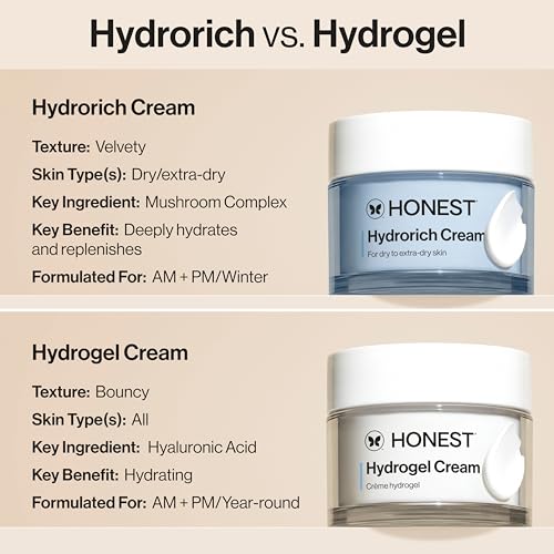 Honest Beauty Hydrorich Cream 1.7 Fl Oz - Hypoallergenic, Vegan, Dermatologist Tested, Up to 48H Hydration