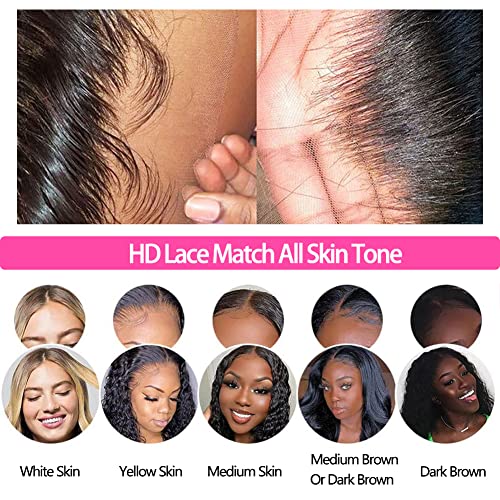 16 Inch Straight HD Lace Frontal Closure 13x4 Human Hair Brazilian Virgin Black