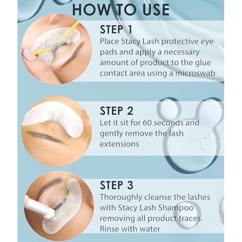 STACY LASH Remover for Lash Extensions (0.51 fl.oz / 15 ml) Eyelash Extension Remover / 60 Sec Dissolution Lash Glue Remover/Professional Eyelash Remover for Extensions/Lash Tech Supplies
