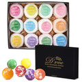 D'Voe Natural Bath Bomb Gift Set - XXL 3.5oz 12 Pcs with Organic Oils & Shea