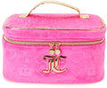 Pink Makeup Bag with Velour Train Case and Heart Crown