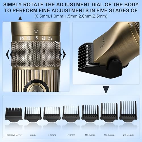 Hatteker Bronze 4-in-1 Men's Beard Trimmer & Cordless Hair Clipper Waterproof