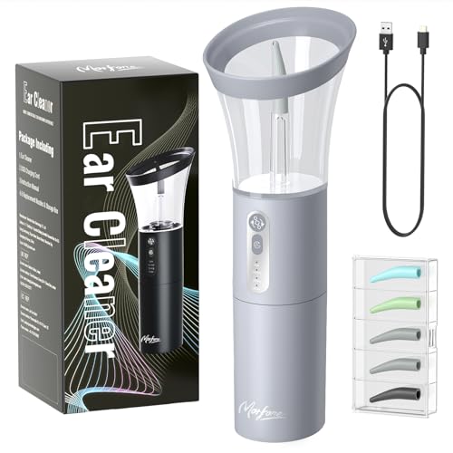 Morfone Electric Ear Wax Removal Kit - Slate Gray, Safe & Rechargeable