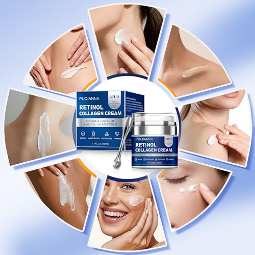 Blue Firming Neck Cream with Retinol & Peptide - Intense Anti-Wrinkle Cream for Women, Tightening Face & Neck Moisturizer with Collagen & Hyaluronic Acid, Daily Lifting Treatment