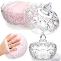 Powder Puff Container Set with Glass Jar & Large Makeup Puff - Dazzling Pumpkin