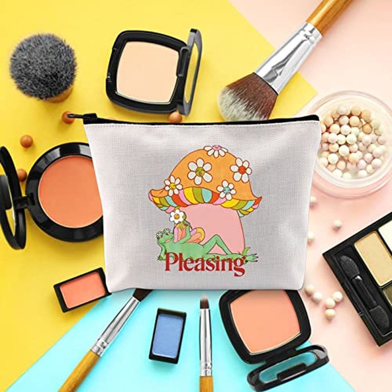 BLUPARK Singer Inspired Makeup Bag - Funny Music Fan Gift Zipper Pouch (Frog and Mushroom)