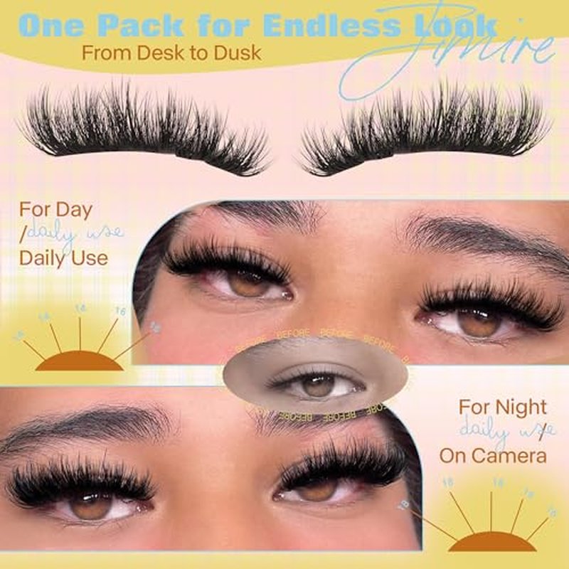 Fluffy Lash Clusters Kit Manga Eyelash Clusters Kit CD Curly Wispy Cluster Eyelash Extensions Kit with Bond and Seal Lash Glue 14-18MM Fluffy DIY Lash Extension Kit at Home by JIMIRE