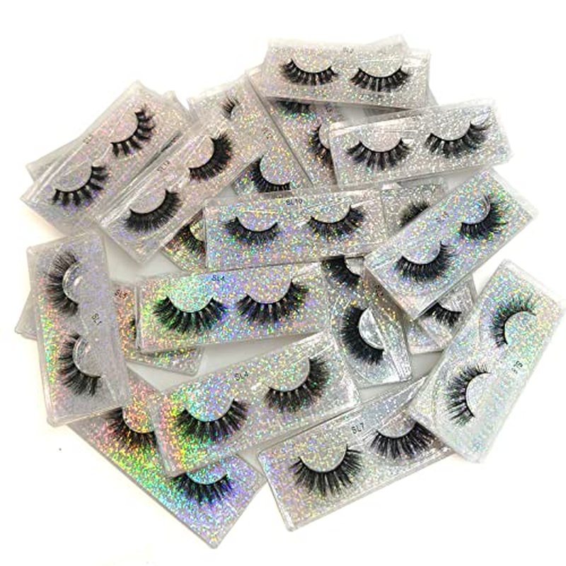 12mm Faux Mink Lashes 10 pairs Natural Thick Lashes Pack Fluffy Wholesale Fales Eyelashes