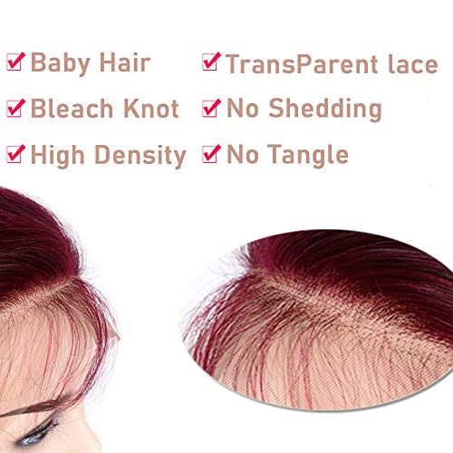 8 Inch 99J Burgundy Curly Human Hair Lace Front Wig for Black Women - Short Bob Style