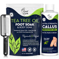 3in1 Tea Tree Callus Remover Gel & Epsom Salt Foot Soak for Dry Cracked Feet