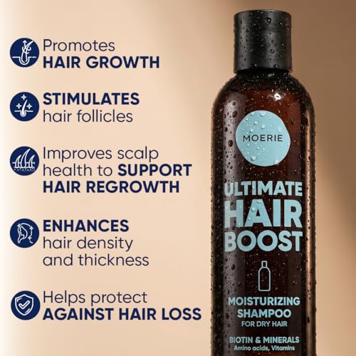 Moerie Hair Growth Shampoo for Thinning Hair (Clear) | Biotin, Rosemary & Caffeine
