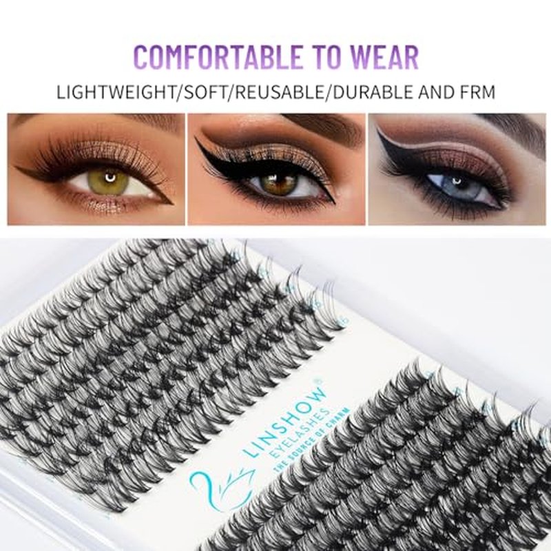 280pcs Lash Clusters 30D D Curl 11mm Handmade Soft Natural Cluster Lashes DIY Individual Eyelash Extensions Easy Self Application