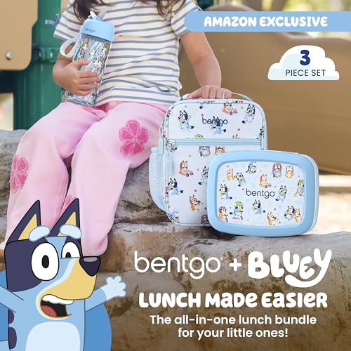 Kids Lunch Set with Bluey Play Day - Leak-Proof Bento Box & Water Bottle