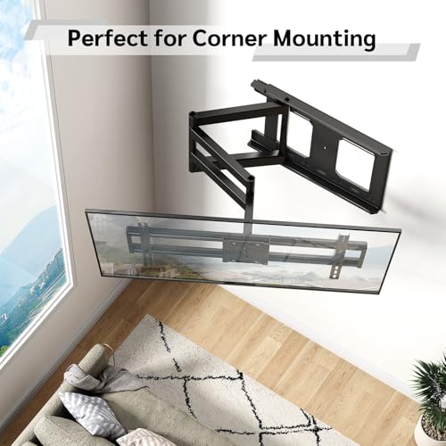 Long Arm TV Wall Mount 180° Swivel Tilt +5/-20° for 32-75 Inch TVs Variation of Fit 32-75 Inch