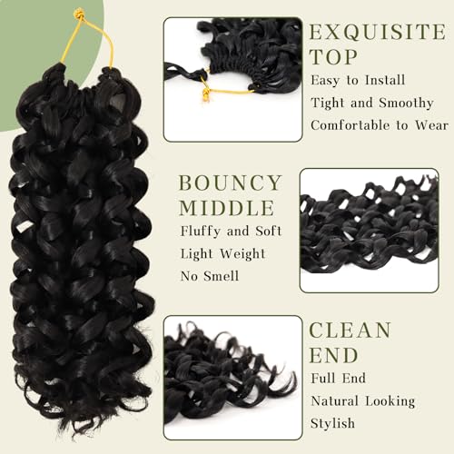 14 Inch Curly Crochet Hair 7 Pack for Black Women - Bouncy Synthetic Style