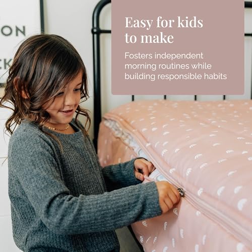 Kids Zipper Bedding Set - Peach Rainbow Toddler All-in-One Bed Cover