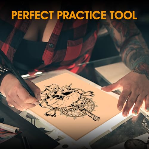 50Pcs Double-Sided Tattoo Practice Skins - Realistic Skin-Like Feel, Reusable, 7.5 x 5.7 Inches