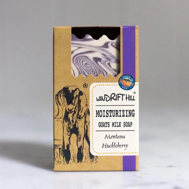 Windrift Hill Huckleberry Goat Milk Soap 3 Pack - Handcrafted Moisturizing Bar
