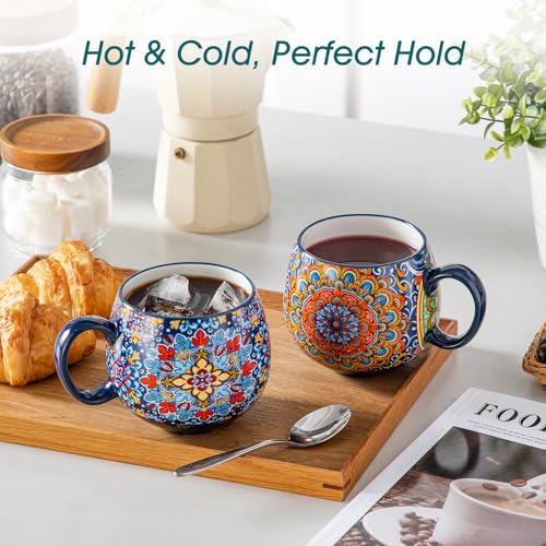 Vancasso 6-Pack Colorful Ceramic Coffee Mugs Set of 6, 18oz Each