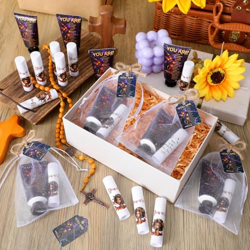 African American Christian Hand Cream & Lip Balm Set - Bulk 24pcs, Moisturizing Gift