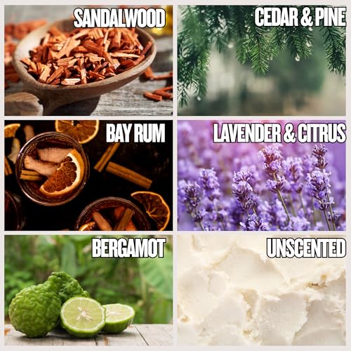 Men's Shaving Soap 97% Natural Shea & Glycerin Rich Lather 6 Pack Variety