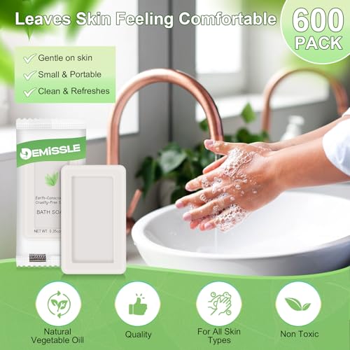 600 Pcs Travel Size Bar Soap Individually Wrapped for Guests - Hotel & Hospitality Use