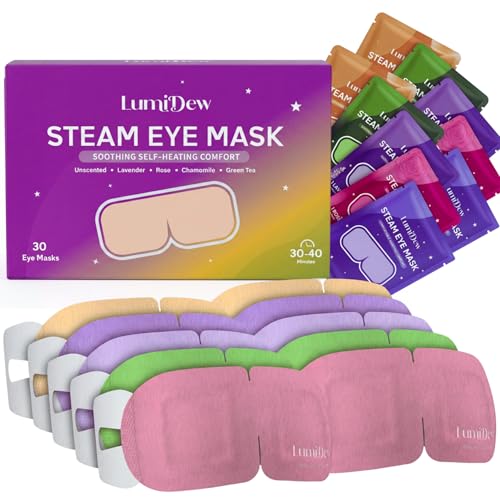 Self Heating Eye Mask Variety Pack 30 Count - Relaxing Warm Compress for Dry Eyes & Sleep