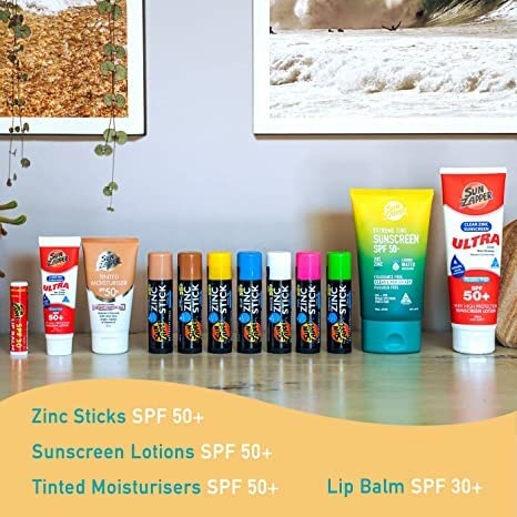 Zinc Sunscreen Stick SPF 50+ 3-Pack Water-Resistant Sunblock for All Skin Types