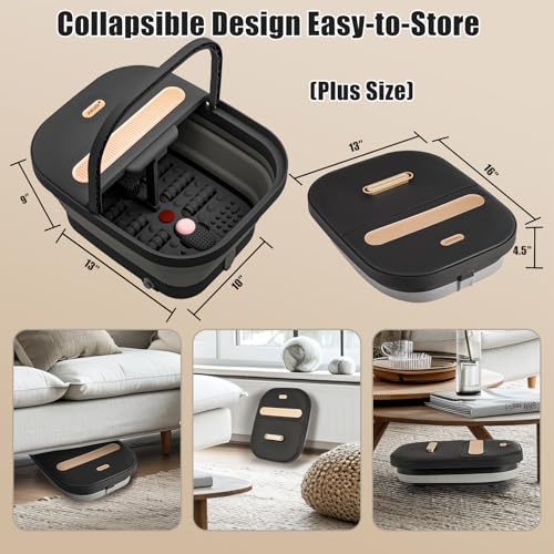 Collapsible Foot Spa Bath with Heat, Bubble Jets, Massage & Pumice Stone