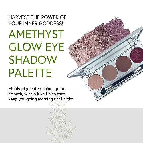 Refillable Eye Shadow Palette - Amethyst Glow, 4 Shades, Vegan & Eco-Friendly