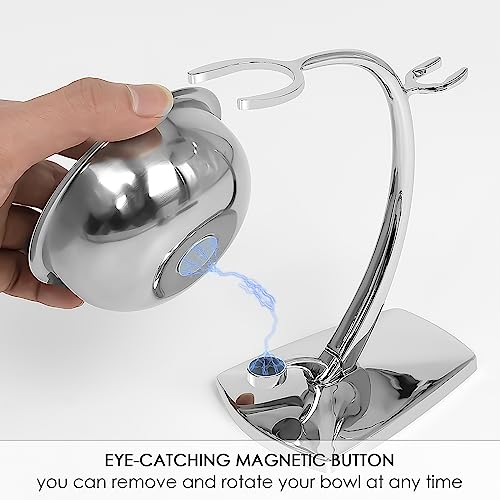 Linkidea Stainless Steel Razor & Brush Stand with Shaving Bowl for Gillette Vector 3