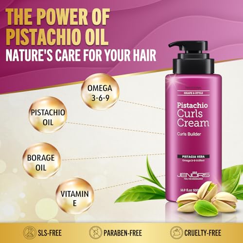 Jenoris 1oz Curl Styling Cream with Pistachio Oil for Frizz-Free Natural Hair