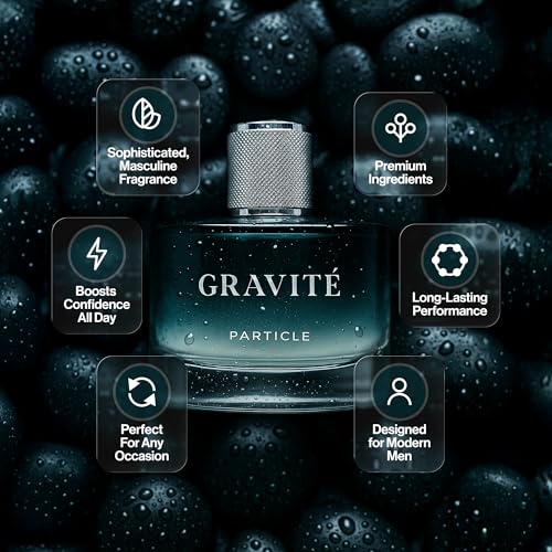 Particle Gravité Men’s Cologne Spray - Long Lasting Woody Citrus Fragrance