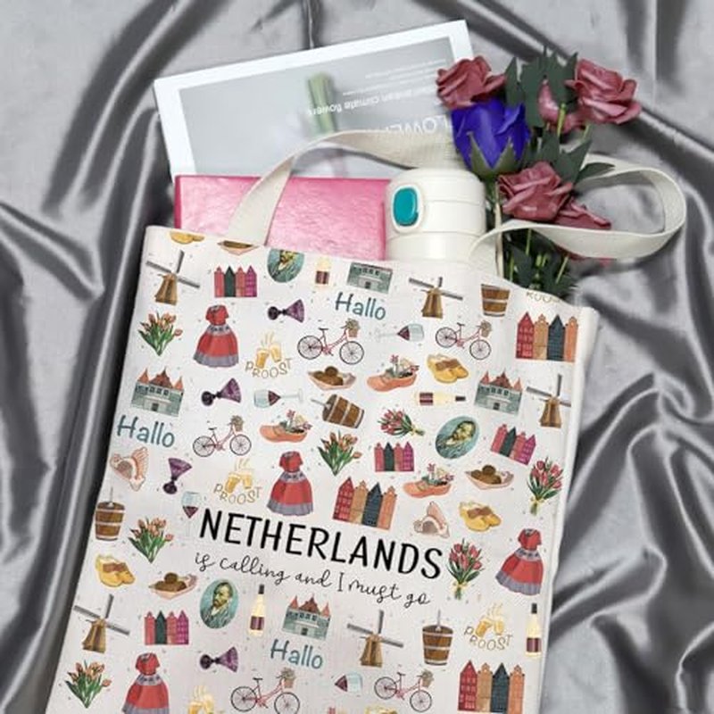 GJTIM Netherlands Holland Dutch Souvenir Gift Bachelorette Party Gift Netherlands Is Calling I Must Go Travel Makeup Bag