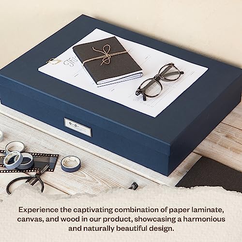 Bigso Sverker Fiberboard Legal & Art Storage Box with Lid, Blue