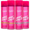 Suave Max Hold Hairspray 4-Pack - Stronghold, Scented & Unscented, 11 oz Each