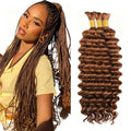 Light Brown Curly Braiding Hair Bundles - Human Hair for Boho Braids, 14-26 Inch, 150g/Pack