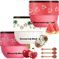 3 PCS Bee Lip Balm Lip Mask Honey Pot, Watermelon & Cherry & Coconut Lip Mask Propolis Moisturizing Lip, Hydrating Prevention Dry and Cracked Lip Scrubs Exfoliator (Watermelon & Cherry & Coconut)