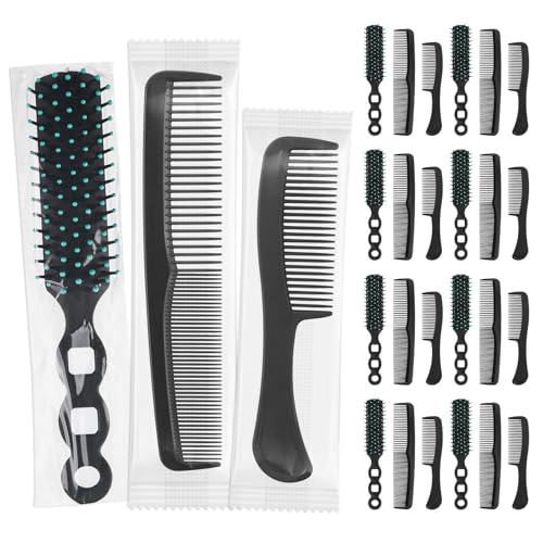 120 Pcs Hair Brush and Comb Set Bulk Pack - Black