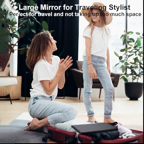 LPHUMEX Foldable Full Length Dance Mirror ? 33¡± Portable Shatterproof Hanging Mirror, Folding Full Length Travel Mirror for Dancing, Camping, Dance Competition Must Haves