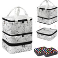 Large Nail Polish Organizer Case Hold 84+ Bottles Nail Polish & Nail Lamp, 3 Layers Nail Organizers and Storage for Nail Tech with Divider, Travel Carrying Case for Nail Polish Kit Set(White)