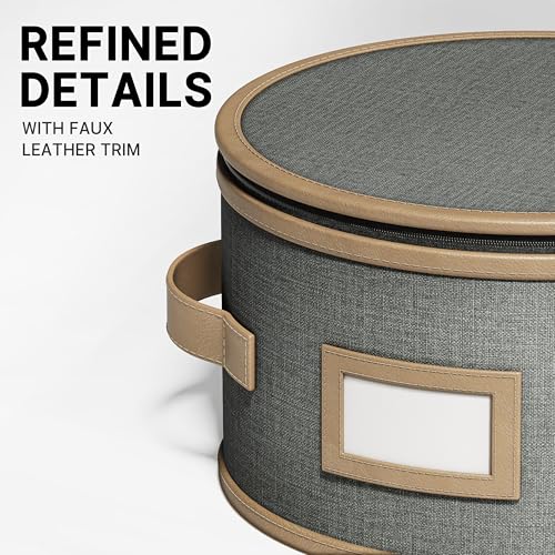 Grey 8-Piece China Storage Set with Padded Dividers, Easy Access & Space-Saving Design