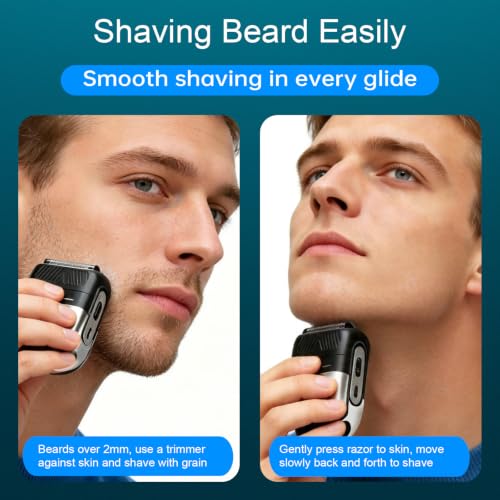 Qasoiti Gunmetal Gray Portable Electric Foil Shaver for Men Face