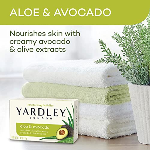 Yardley London Aloe and Avocado Naturally Moisturizing Bath Bar 4.0 oz (Pack of 6)