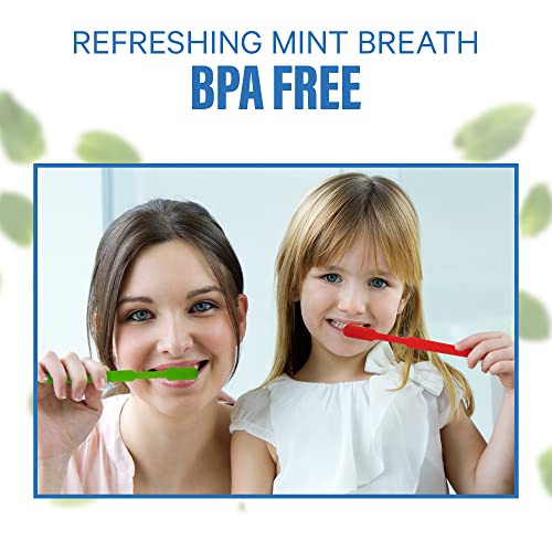Mint Disposable Toothbrushes Pack of 288 - Individually Wrapped, No Water Needed