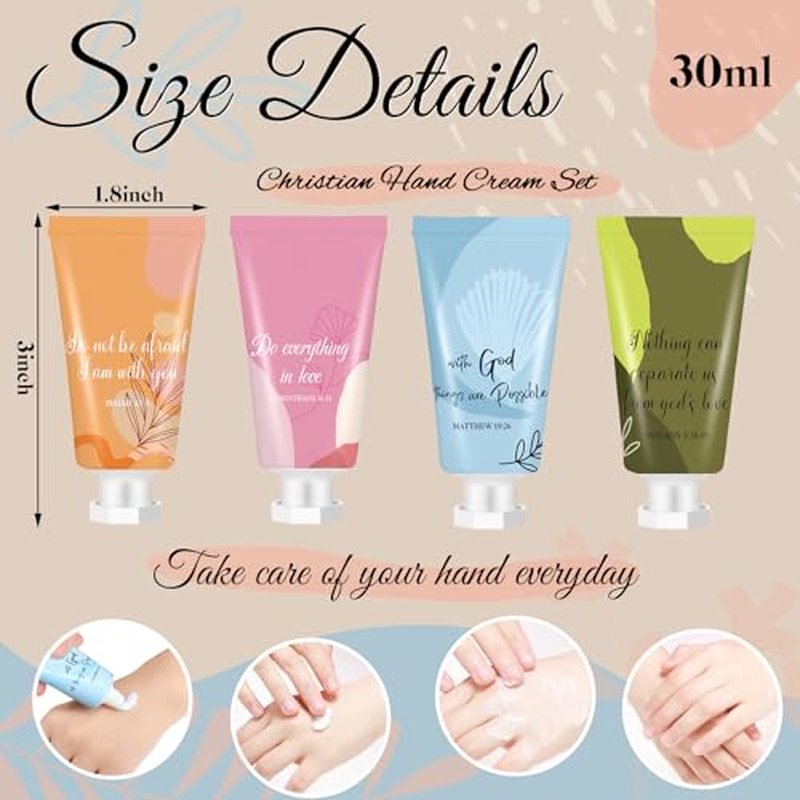 48 Pcs Easter Christian Hand Lotion Bulk Gifts for Women Bible Verse Mini Travel Hand Cream Religious Mother's Day Gift for Church Members Prayers Teachers Coworkers Homeless