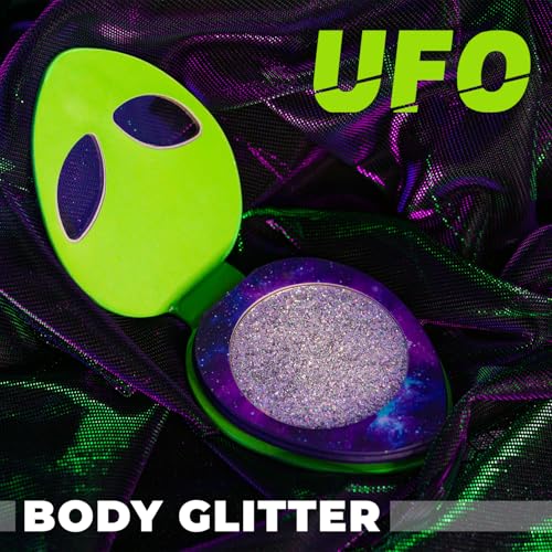 Profusion Cosmetics UFO Body Glitter ? Multi-Dimensional Pressed Glitter Pigment for Face & Body, Long-Wearing Shimmer Makeup for Festivals, Parties & Events