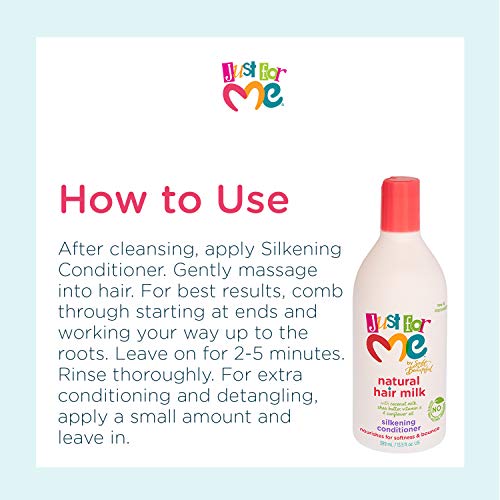 Just For Me Natural Hair Milk Silkening Conditioner, Nourishes For Softness & Bounce, With Coconut Milk, Shea Butter, Vitamin E & Sunflower Oil, 13.5 Ounce