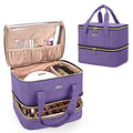Purple Nail Polish Organizer with Lamp Holder - Holds 40 Bottles & Nail Lamp